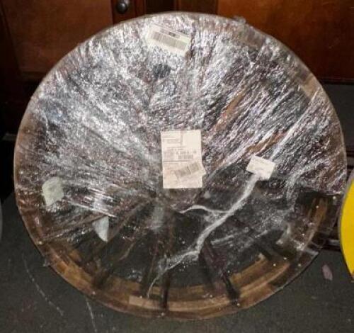 (2)- DECORATIVE 35" WOODEN WAGON WHEELS