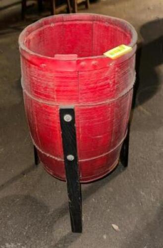 WOODEN BARREL PLANTER