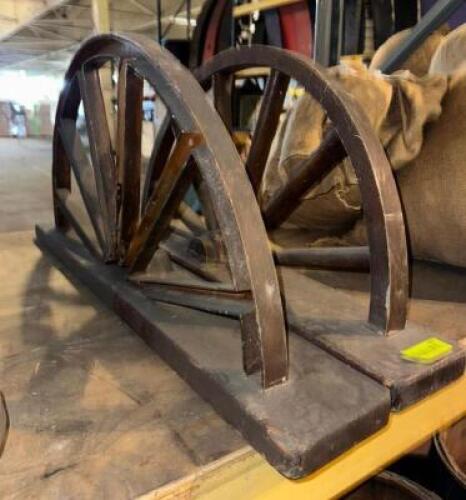 (2)- DECORATIVE HALF WAGON WHEELS