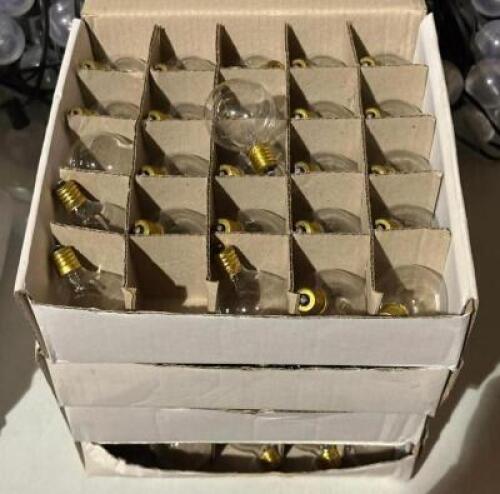 (4) 25CT BOXES OF G50 BRASS BASE BULBS