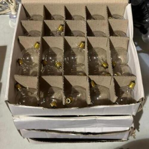 (4) 25CT BOXES OF G50 BRASS BASE BULBS