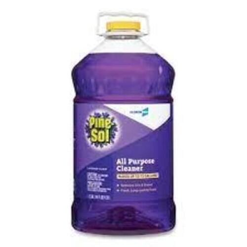 DESCRIPTION: (2) BOTTLES OF ALL PURPOSE CLEANER BRAND/MODEL: PINE-SOL INFORMATION: LAVENDER RETAIL$: $24.58 EA SIZE: 1 GALLON QTY: 2