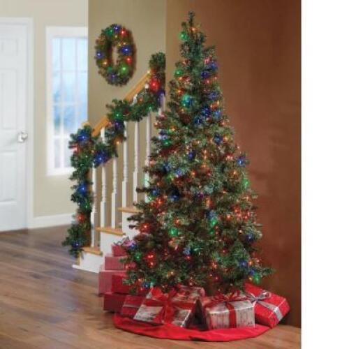 Prelit Color-Changing Tree, Wreath and Garland Set
