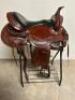 DESCRIPTION 17" LEATHER WESTERN SADDLE W/ STIRRUPS. ( USED ) NO TACK INCLUDED ADDITIONAL INFORMATION USED IN THE BOC SIZE 17" LOCATION BAY 6 QTY 1 - 4