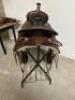 DESCRIPTION 17" LEATHER WESTERN SADDLE. COMES WITH CINCH AND STIRRUPS ADDITIONAL INFORMATION USED IN THE BOC SIZE 17" LOCATION BAY 6 QTY 1 - 4
