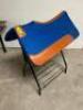 DESCRIPTION WESTERN WOOL BLENDED SADDLE PAD ( ROYAL BLUE) ADDITIONAL INFORMATION NEW W/ PACKAGING SIZE 30" X 30" LOCATION BAY 6 QTY 1 - 2