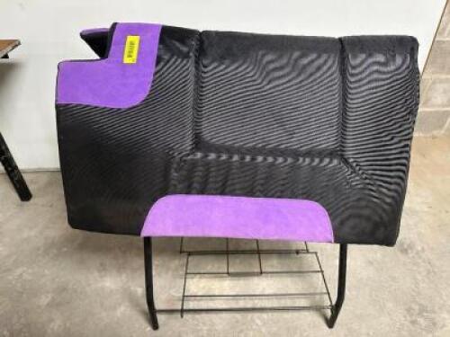 DESCRIPTION WESTERN STYLE BLACK AND PINK SADDLE PAD. ADDITIONAL INFORMATION NEW W/ PACKAGING SIZE 35" X 31" LOCATION BAY 6 QTY 1