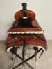 DESCRIPTION 13" WESTERN STYLE LEATHER SADDLE IN CHUNNEL. COMES W/ STIRRUPS. BRAND / MODEL: JD IMPORTS AS2401 ADDITIONAL INFORMATION NEW IN THE BOX. SI - 6