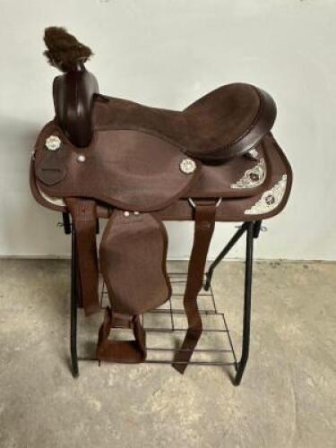 DESCRIPTION 16" HILASON FLEX TREE WESTERN HORSE TRAIL PLEASURE AMERICAN LEATHER SADDLE BROWN BRAND / MODEL: JD IMPORTS SK1802 ADDITIONAL INFORMATION N
