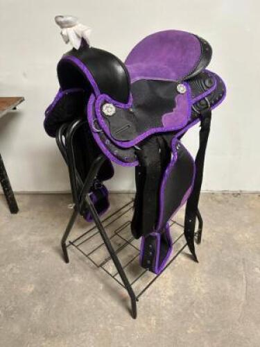 DESCRIPTION 15" SYNTHETIC CORDURA HORSE SADDLE TACK PACKAGE BRIDLE REINS BREASTPLATE PAD WESTERN BARREL TRAIL ALL PURPOSE BRAND / MODEL: JD IMPORTS 33