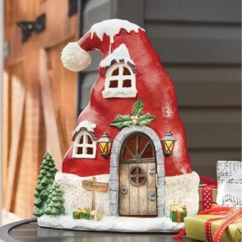 Lit Santa Hat House