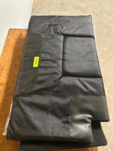 DESCRIPTION (2) WESTERN STYLE BLACK SADDLE PAD. ADDITIONAL INFORMATION NEW W/ PACKAGING THIS LOT IS: SOLD BY THE PIECE SIZE 35" X 31" LOCATION BAY 6 Q