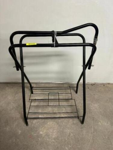 DESCRIPTION FREESTANDING PORTABLE SADDLE RACK ADDITIONAL INFORMATION RETAILS NEW FOR $60 LOCATION BAY 6 QTY 1