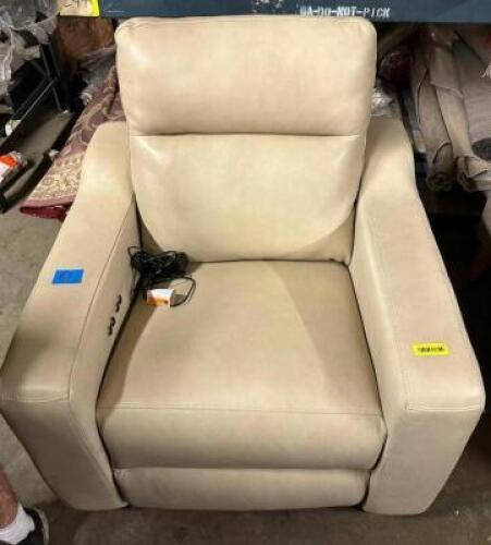 MACYS BEIGE GABRINE POWER RECLINER