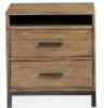 MACYS GATLIN NATURAL WOOD TWO DRAWER NIGHTSTAND