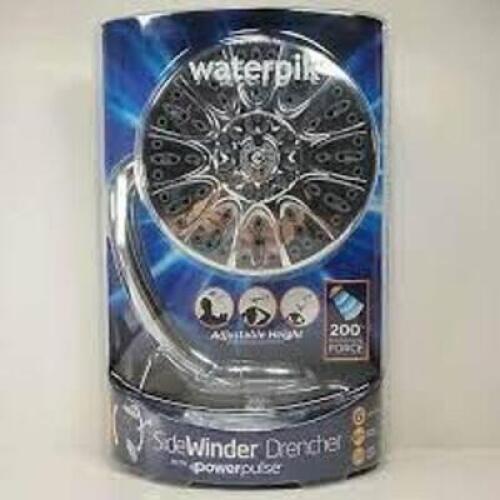 WATERPIK SIDEWINDER DRENCHER W/POWERPULSE 6 SPRAY 7" SHOWER CHROME
