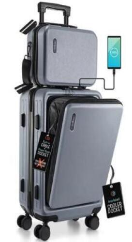 TRAVELARIM TWO PIECE HARD LUGGAGE SET GREY