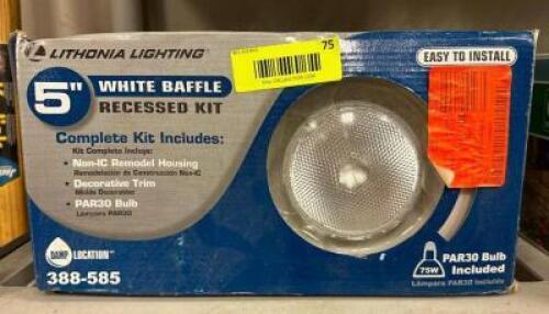 5" WHITE BAFFLE RECESSED KIT