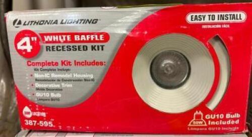 4" WHITE BAFFLE RECESSED LIGHT KIT