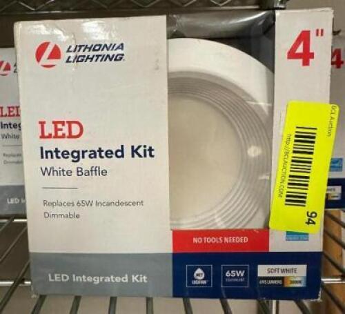 (3)- 4" LED INTEGRATED WHITE BAFFLE LIGHT KITS