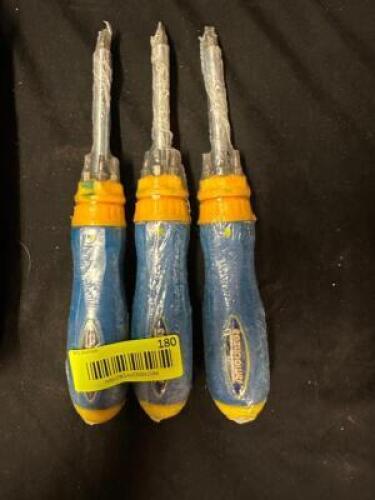 (3)- SCREWDRIVERS WITH INTERCHANGEABLE BITS