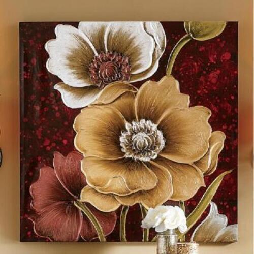 Bold Burgundy Floral Canvas