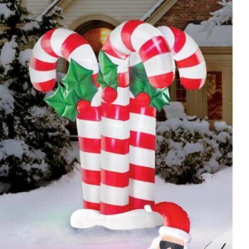 8 FT Lighted Candy Cane Inflatable