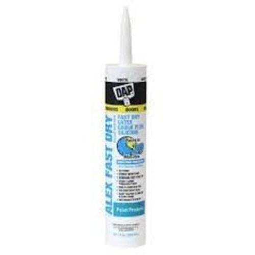 DESCRIPTION: (6) SILICONIZED ACRYLIC LATEX CAULK BRAND/MODEL: DAP ALEX FAST DRY INFORMATION: WHITE SIZE: 10.1 OZ RETAIL$: $5.00 EA QTY: 6