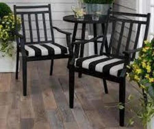 TUXEDO STRIPE BLACK SQUARE OUTDOOR SEAT CUSHION (4-PACK)