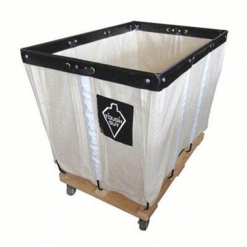 DESCRIPTION: (1) PERMANENT CANVAS LINER BASKET TRUCKBRAND/MODEL: TOUGH GUY #33W337INFORMATION: WHITE, CANVAS, 600 LB CAPACITYSIZE: 24.9 CU FT,&nbsp;48 in x 32 in x 36-1/2 inRETAIL$: $288.69 EAQTY: 1