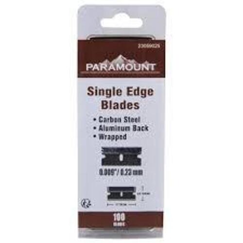 DESCRIPTION: (1) CASE OF (50) PACKS OF (100) SINGLE EDGE RAZOR BLADES BRAND/MODEL: PARAMOUNT #23059025 RETAIL$: $269.00 EA QTY: 1