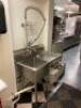 40" X 24" SINGLE WELL PREP SINK W/ RIGHT SIDE DRY BOARD AND SPRAY NOZZLE. - 3