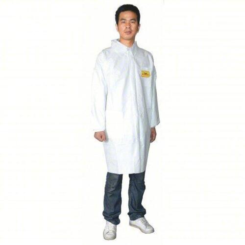 DESCRIPTION: (4) PACKS OF (8) DISPOSABLE LAB COAT BRAND/MODEL: CONDOR #30C560 SIZE: MED RETAIL$: $42.27 EA QTY: 4