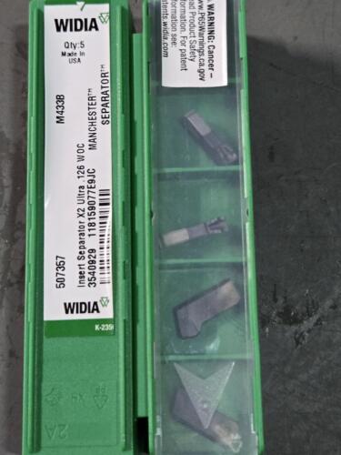 DESCRIPTION: (20) "SEPARATOR" X2 ULTRA CARBIDE GROOVING INSERTS BRAND/MODEL: WIDIA 3540929 SIZE: .126" WOC RETAIL$: $243.60 QTY: 20