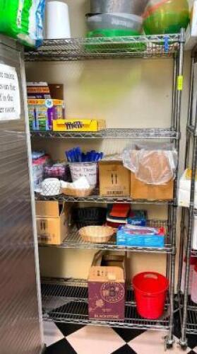 48" X 18" FIVE TIER WIRE SHELF - ON CASTERS.