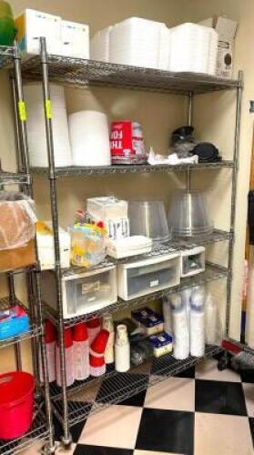 48" X 18" FIVE TIER WIRE SHELF - ON CASTERS.
