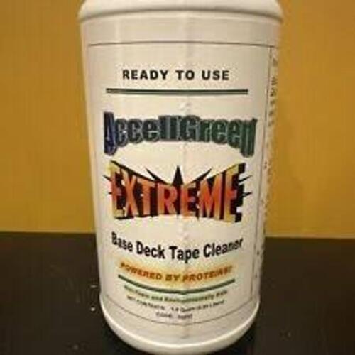 DESCRIPTION: (6) BASE DECK TAPE CLEANER BRAND/MODEL: ACCELLGREEN EXTREME SIZE: 1 QT RETAIL$: $8.00 EA QTY: 6