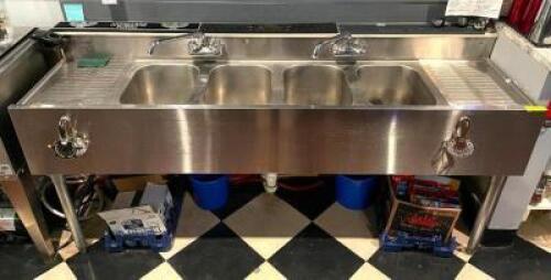 EAGLE 72" FOUR WELL UNDER BAR STAINLESS SINK