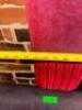 DESCRIPTION 90" X 52" WALL MIRROR WITH PADDED FRAME CRAFTED FROM PLUSH FABRIC SQUARES IN RICH SHADES OF BURGUNDY, CREAM, AND CHOCOLATE. ADDITIONAL INF - 2