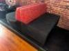 DESCRIPTION (2) SECTION 42" UPHOLSTERED BENCH / BOOTH SEATING W/ (2) 42" X 30" COMPOSITE BLACK TABLE'S ADDITIONAL INFORMATION (4) END CAP SECTIONS. RE - 2