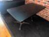 DESCRIPTION (2) SECTION 42" UPHOLSTERED BENCH / BOOTH SEATING W/ (2) 42" X 30" COMPOSITE BLACK TABLE'S ADDITIONAL INFORMATION (4) END CAP SECTIONS. RE - 7