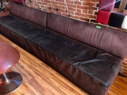 DESCRIPTION (2) 72" PLEATHER COVERED BENCH STYLE CUSHION SEAT. SIZE 72" LOCATION MAIN BAR QTY 2