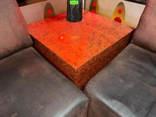 DESCRIPTION (3) 26" X 26" REDISH BROWN COMPOSITE LOUNGE STYLE END TABLES ADDITIONAL INFORMATION CONTENTS ARE NOT INCLUDED SIZE 26" X 26" LOCATION MAIN