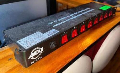 DESCRIPTION ADJ PC-100A 8 SECTION POWER STRIP BRAND / MODEL: ADJ PC-100A LOCATION MAIN BAR QTY 1