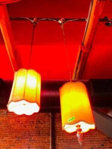 DESCRIPTION (2) VINTAGE PENDANT LIGHTS ADDITIONAL INFORMATION NEED LADDER FOR REMOVAL. THIS LOT IS: SOLD BY THE PIECE LOCATION MAIN BAR QTY 2