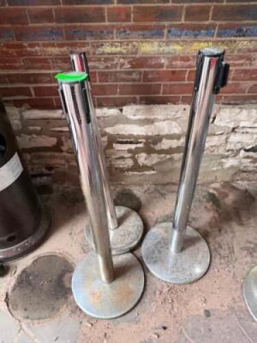 DESCRIPTION (4) CHROME STANCHION POSTS. THIS LOT IS: SOLD BY THE PIECE LOCATION OUTSIDE QTY 4