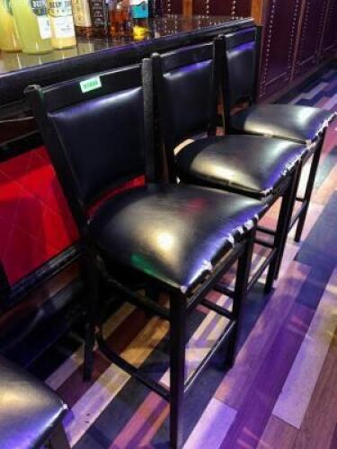 DESCRIPTION (3) 30" BLACK BAR STOOLS ADDITIONAL INFORMATION SOME WEAR AND TEAR. THIS LOT IS: SOLD BY THE PIECE LOCATION BACK BAR QTY 3