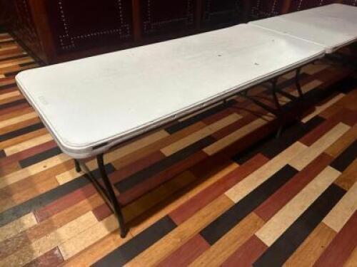 DESCRIPTION (2) LIFETIME 72" WHITE FOLDING TABLES BRAND / MODEL: LIFETIME ADDITIONAL INFORMATION CONTENTS NOT INCLUDED. SECOND DAY REMOVAL ONLY THIS L