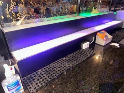 DESCRIPTION 60" TWO TIER BOTTLE RISER WITH CHANGEABLE LED LIGHT STRIP. SIZE 60" LOCATION BACK BAR QTY 1