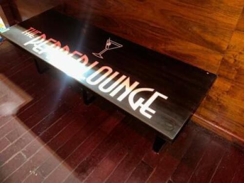 DESCRIPTION 50" THE PEPPER LOUNGE LOGO LOUNGE TABLE ADDITIONAL INFORMATION TOOLS AND LABOR REQUIRED FOR REMOVAL, LOCATION BACK BAR QTY 1